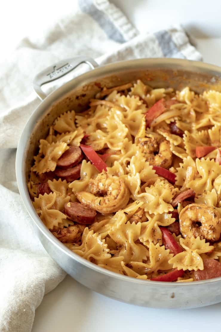 Creamy Cajun Shrimp Pasta With Sausage Recipe