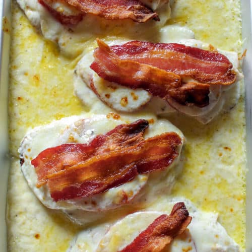 Pan of hot brown sandwiches.