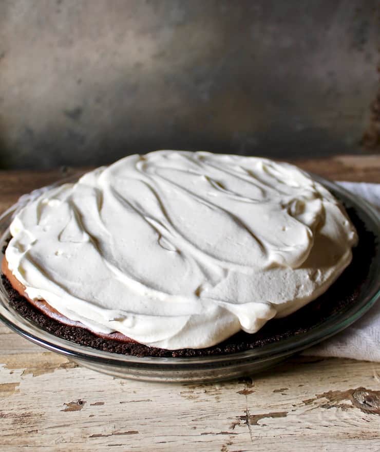 Whole pie in pie plate.