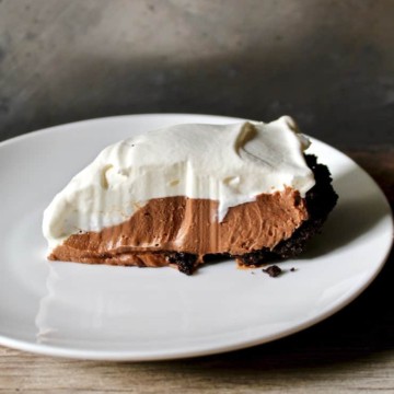 Chocolate Cream Pie slice on a plate