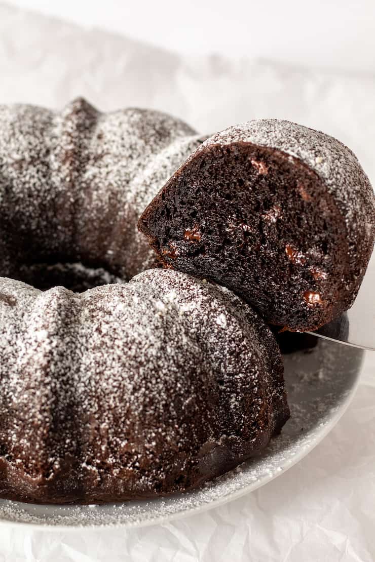 Easy Triple Chocolate Bundt Cake - the hungry bluebird