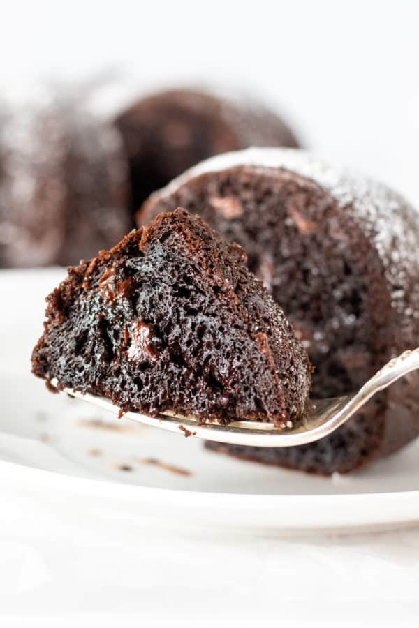 Easy Triple Chocolate Bundt Cake - The Hungry Bluebird