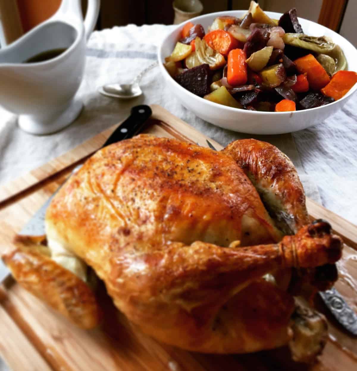 Roast Chicken with Root Vegetables the hungry bluebird