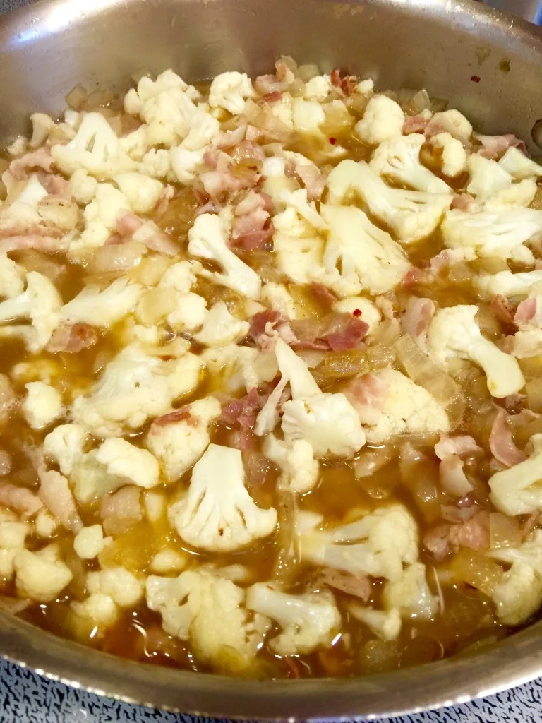 Orecchiette with Pancetta, Cauliflower and Bread Crumbs