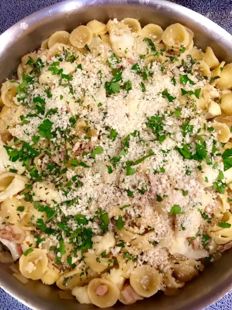 Orecchiette with Pancetta, Cauliflower and Bread Crumbs