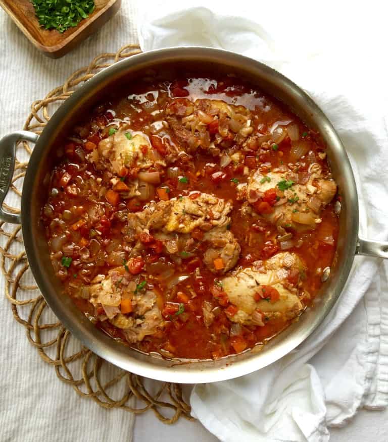 Chicken Braised with Pancetta and Tomatoes