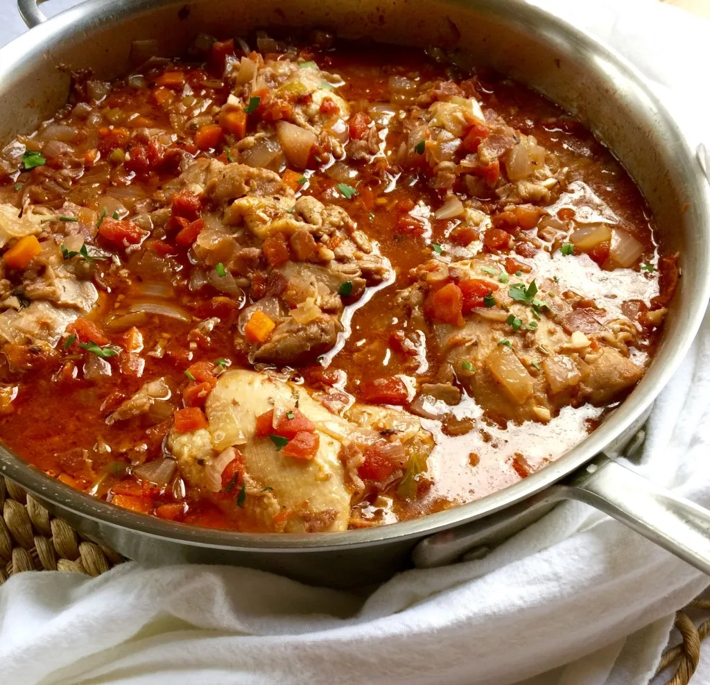 Chicken Braised with Pancetta and Tomatoes