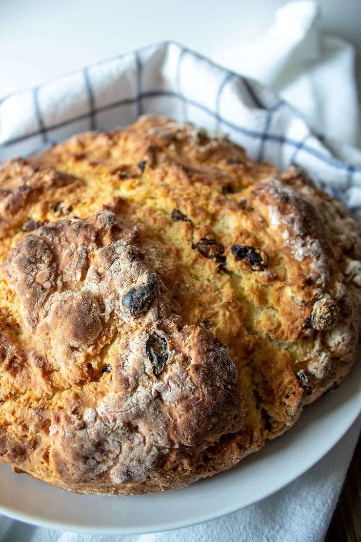 Close up of baked loaf.