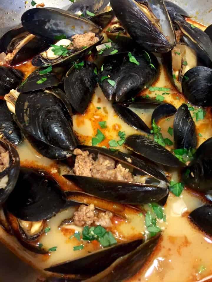 Spaghetti with Mussels and Chorizo The Hungry Bluebird