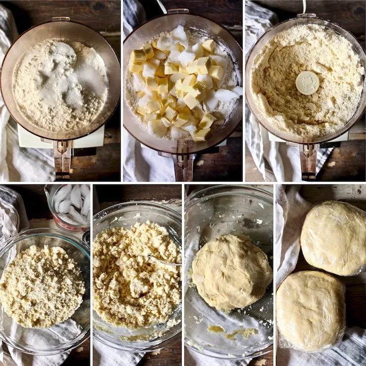 Step by step photo collage of how to make crust