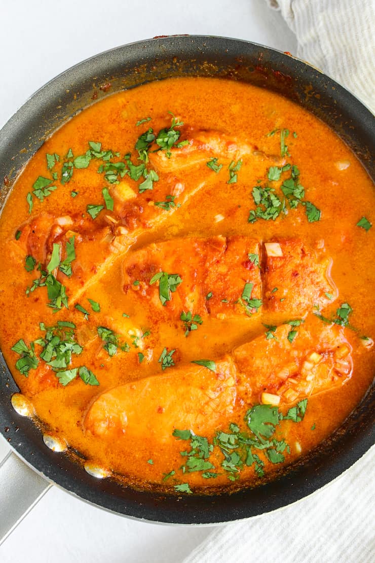 Easy Coconut Curry Salmon (with Thai red curry and coconut milk)