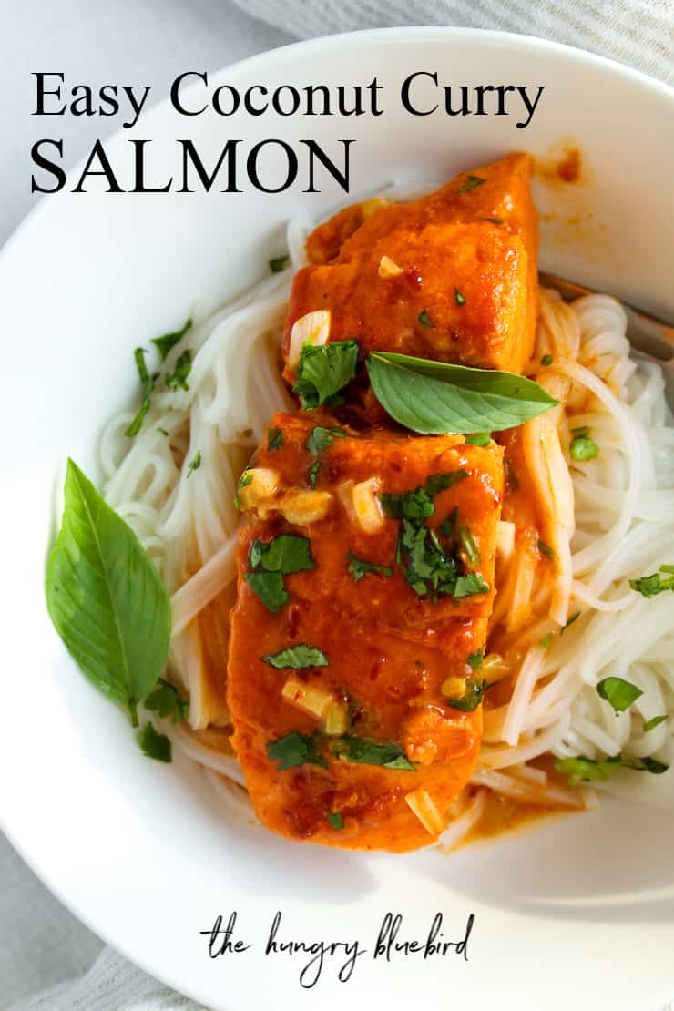Easy Coconut Curry Salmon (with Thai red curry and coconut milk)