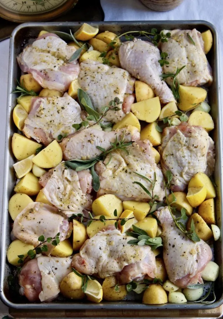 Sheet Pan Chicken, Potatoes and Herbs