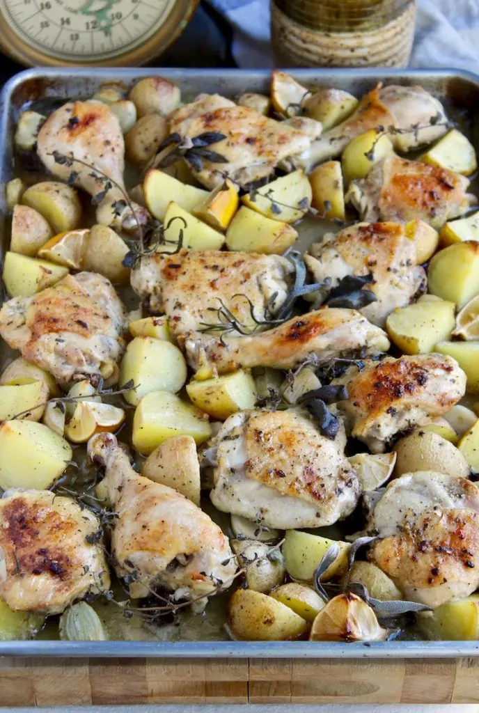 Sheet Pan Chicken, Potatoes and Herbs