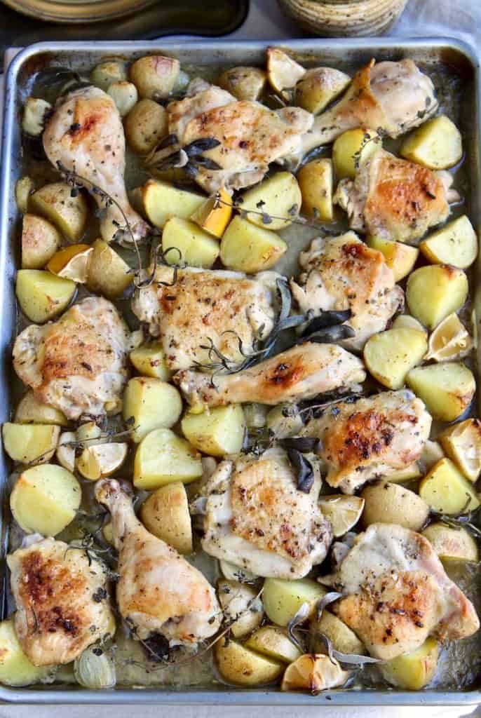 Sheet Pan Chicken, Potatoes and Herbs