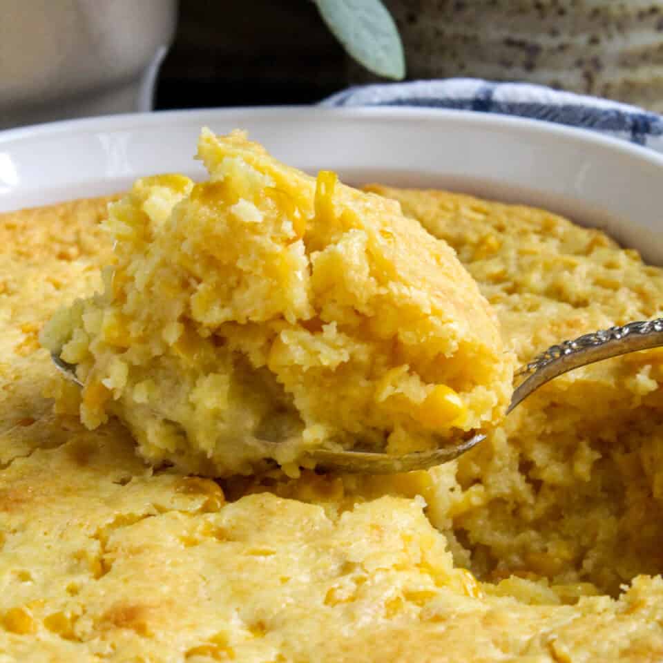 Corn Soufflé Recipe (Easy Corn Casserole) - the hungry bluebird