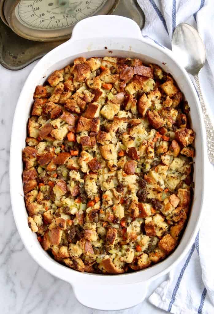 Old-Fashioned Bread Stuffing with Sausage Recipe