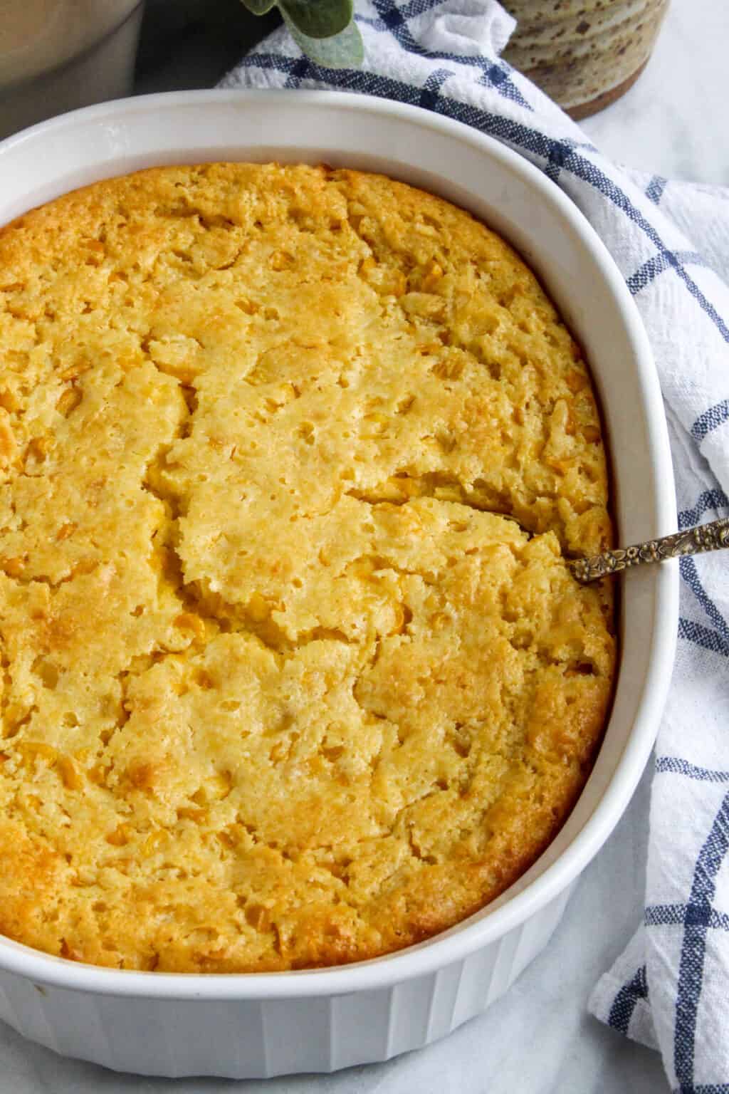 Corn Soufflé Recipe (Easy Corn Casserole) - The Hungry Bluebird