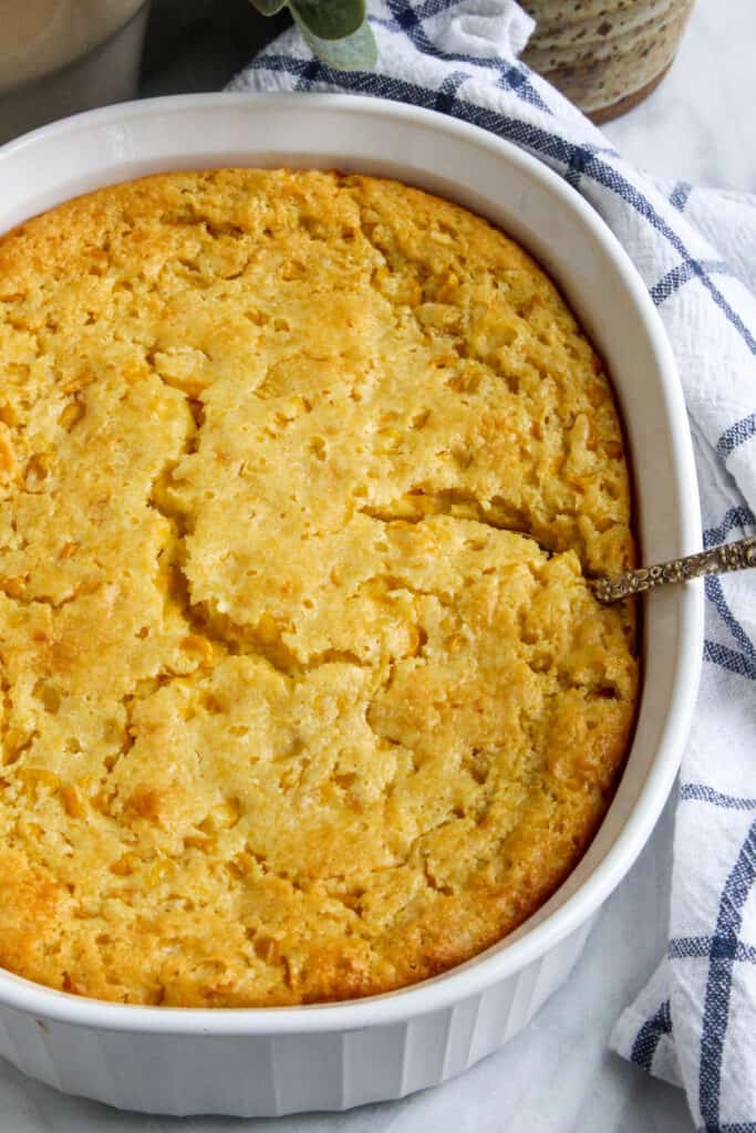 Corn Soufflé Recipe (Easy Corn Casserole) the hungry bluebird
