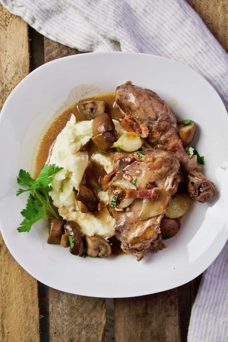 Coq Au Vin Recipe (Chicken Braised in Red Wine)