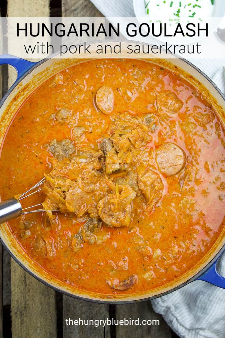 Hungarian Goulash with Pork and Sauerkraut Recipe