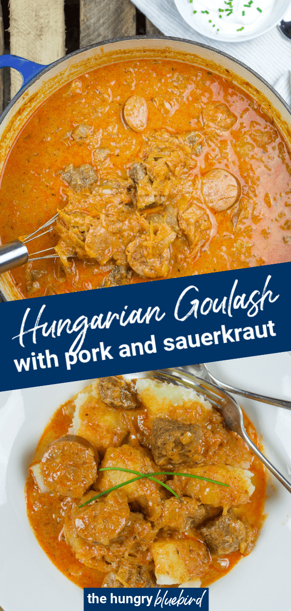 Hungarian Goulash with Pork and Sauerkraut | the hungry bluebird