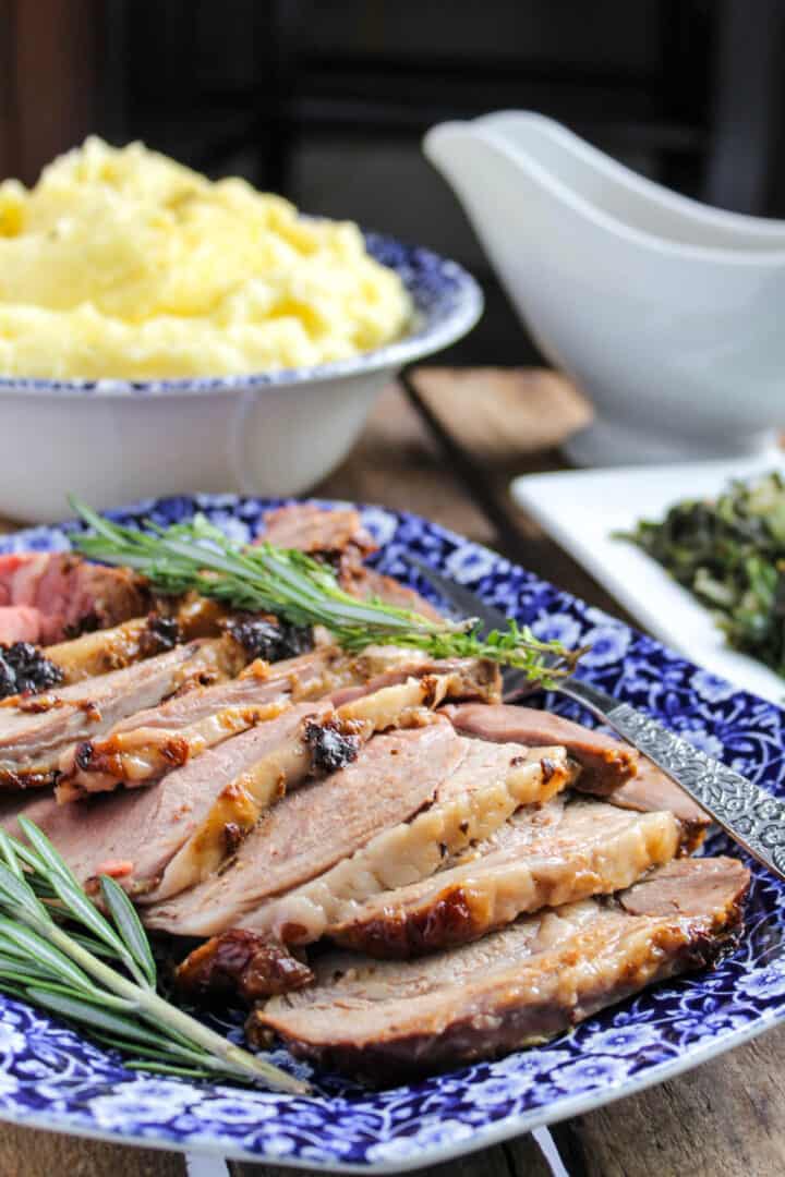 Mustard and Herb Roasted Leg of Lamb