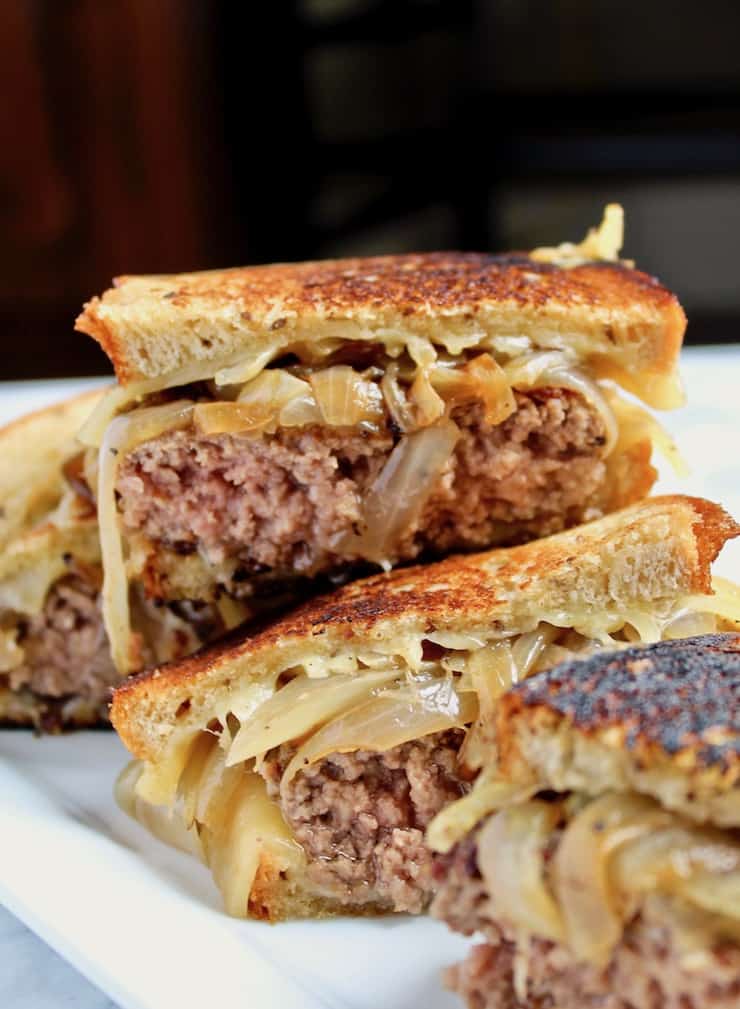 Diner-Style Patty Melts, cut in half on serving platter