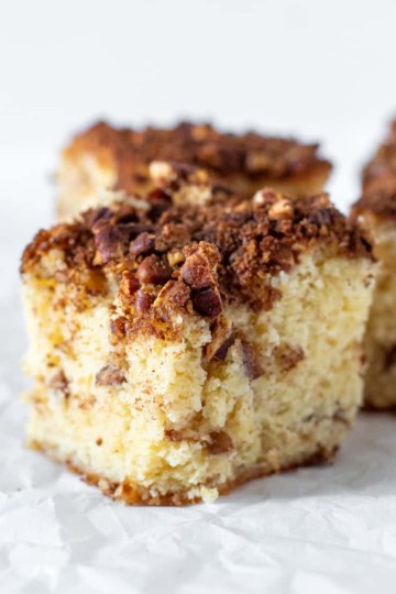 Sour Cream Coffee Cake with Pecan Brown Sugar Streusal Topping