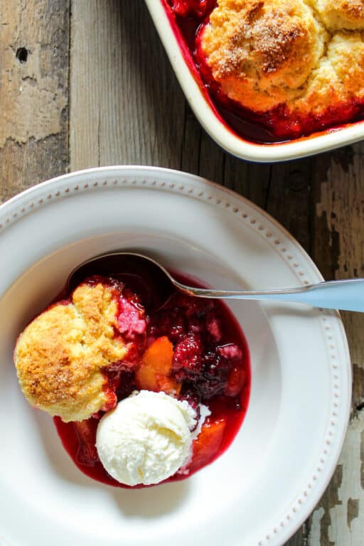 Farmstand Fresh Blackberry Peach Cobbler the hungry bluebird