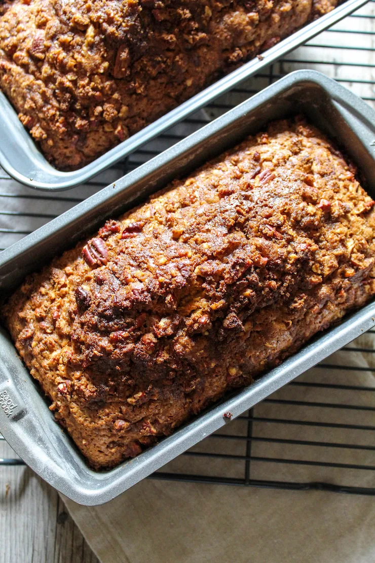 Loaves cooling in pans.