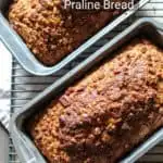 Pin for Pinterest, two loaves in pans on cooling racks, with text.