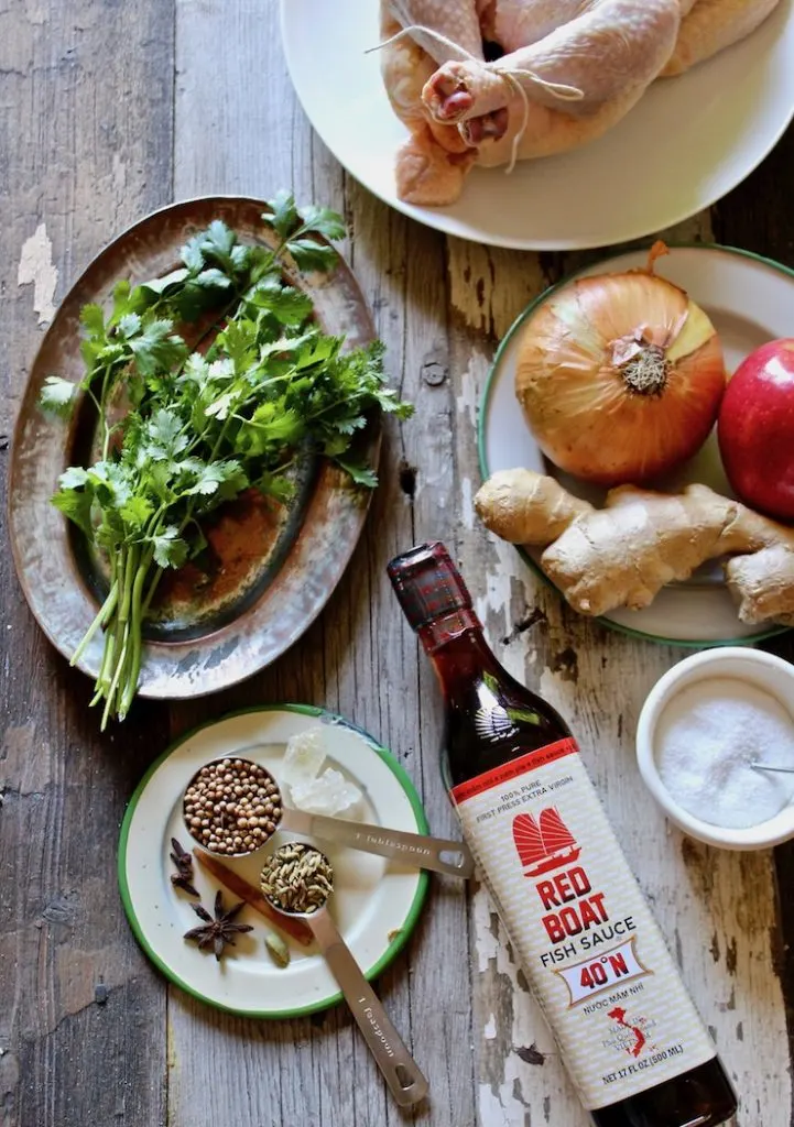 Ingredients photo, spices, herbs aromatics and fish sauce