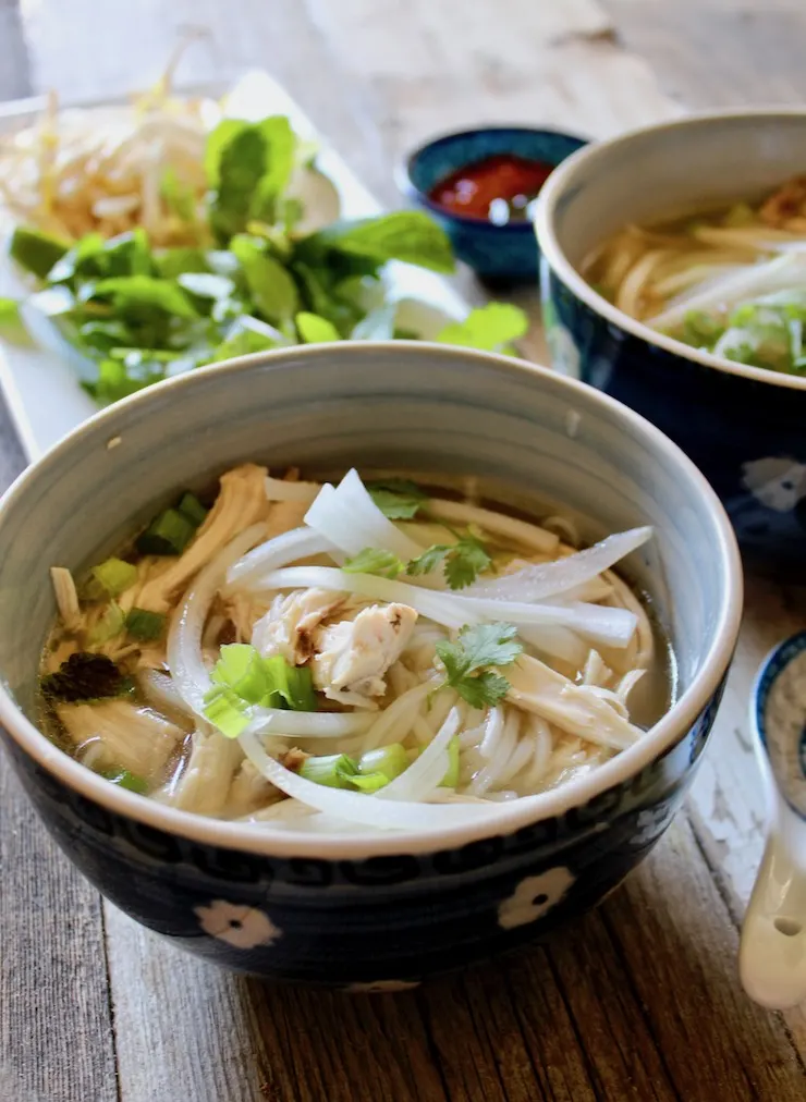 Chicken Pho in serving bowl 