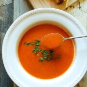 Roasted Fresh Tomato Bisque {Seasonal Tomatoes + Cream + Basil}