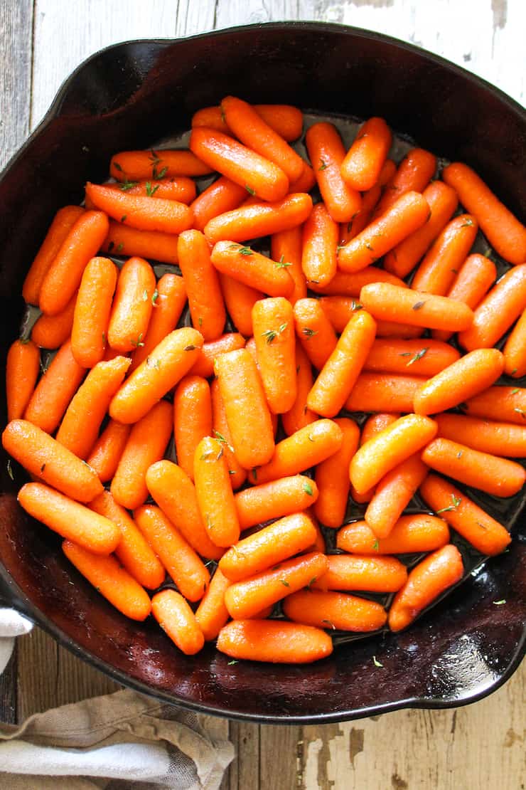 Carrots in skillet.