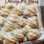Cherry pie bars pin for Pinterest with text.