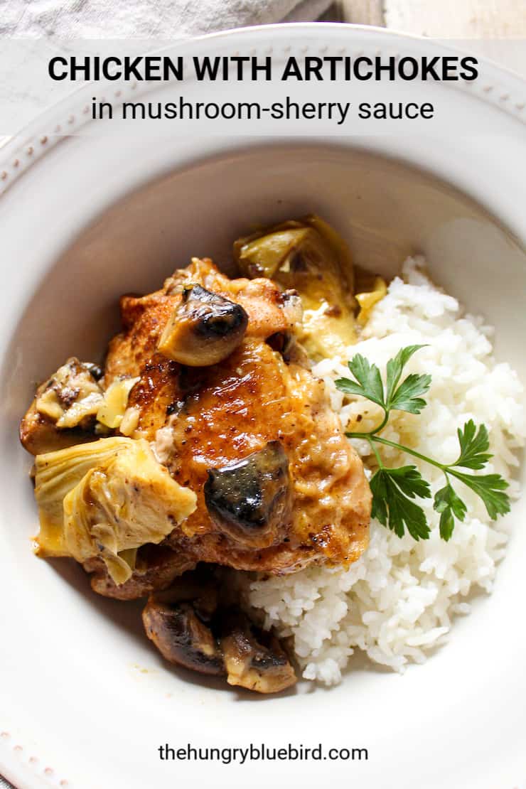 Braised Chicken With Artichokes And Mushrooms In Sherry Sauce 9608