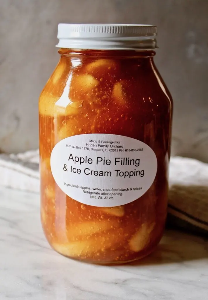 Jar of Amish apple pie filling