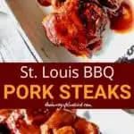 St. Louis BBQ Pork Steaks tall infographic pin for Pinterest