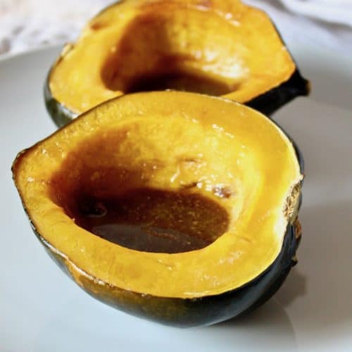 Baked Acorn Squash with Butter and Brown Sugar - the hungry bluebird