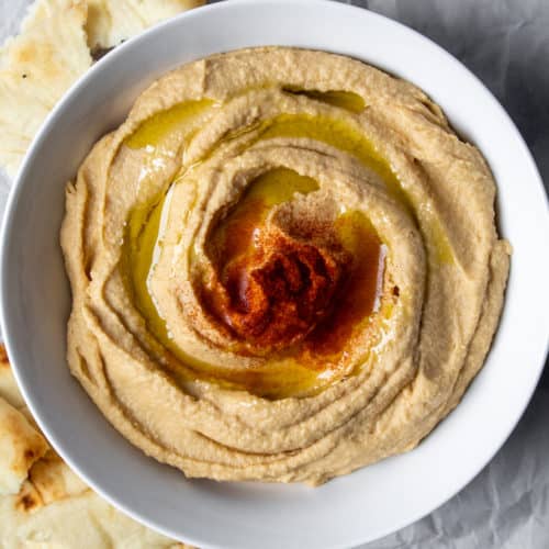 Classic Hummus Recipe with Mellowed Garlic - The Hungry Bluebird