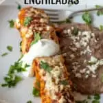 Ground Turkey Enchiladas pin for Pinterest, with text.