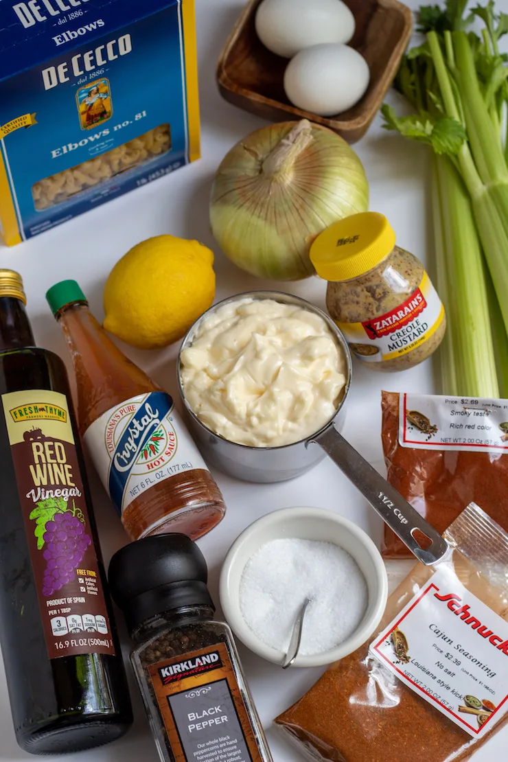 Ingredients displayed on white board.