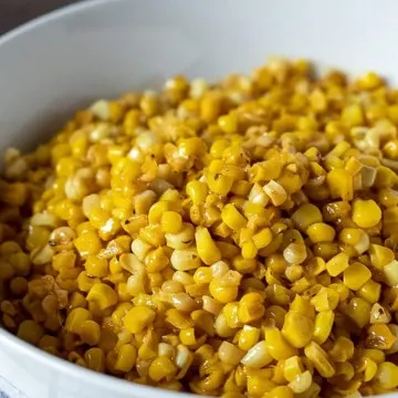 Cajun Southern fried corn in serving bowl.