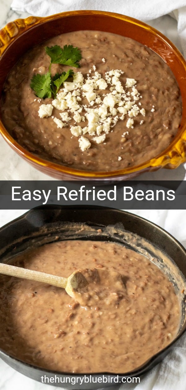 Easy Homemade Refried Beans using Canned Beans - The Hungry Bluebird