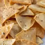 Closeup of homemade tortilla chips