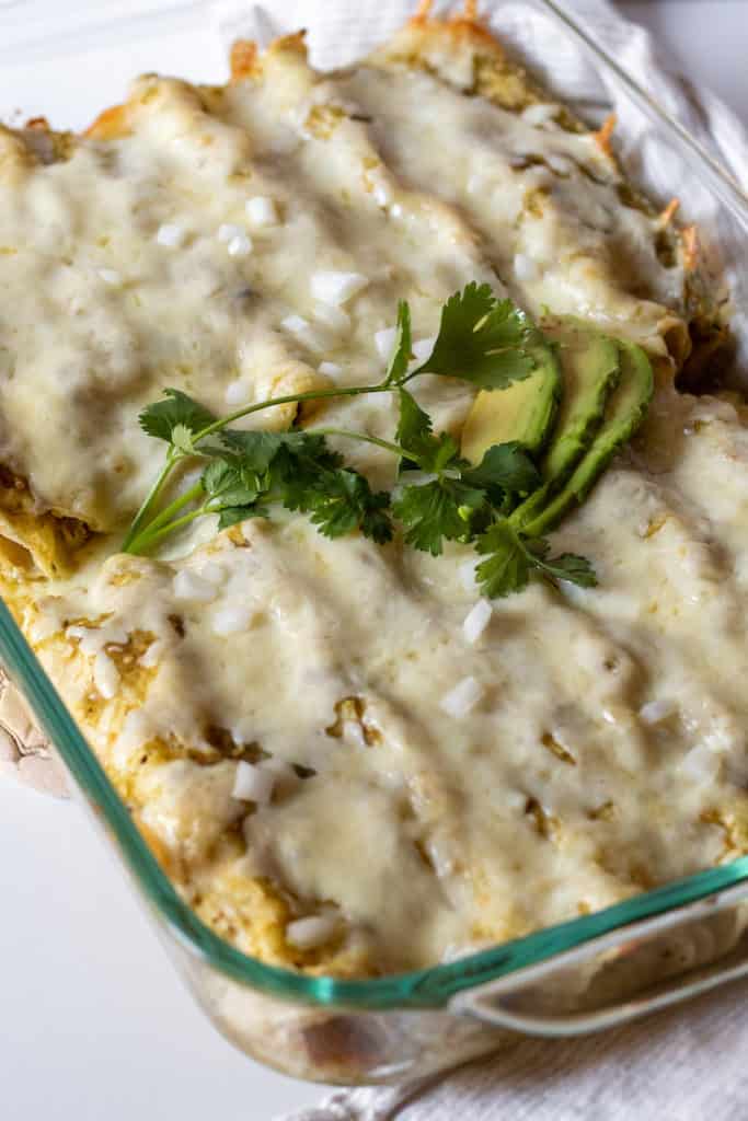 Chicken Enchiladas Suizas (Creamy Chicken Enchiladas Verde)