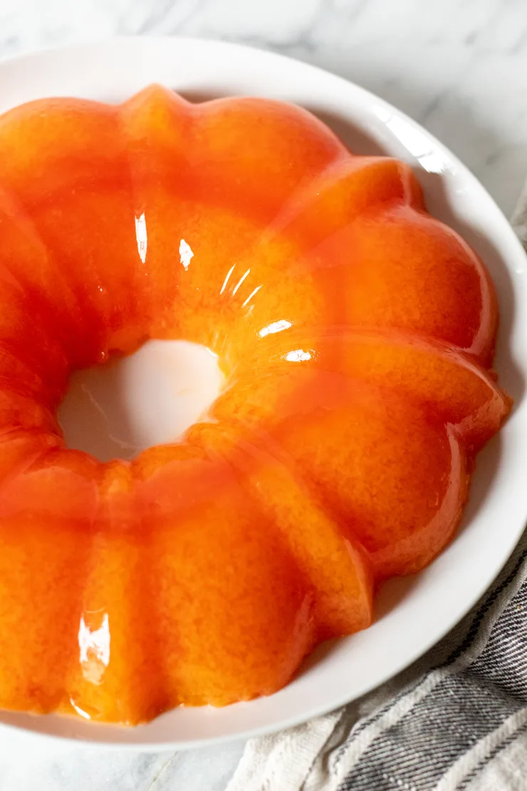 Jello salad on serving plate.