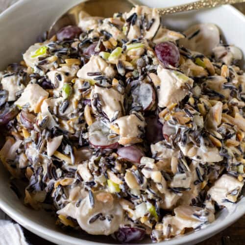 Wild Rice Chicken Salad with Grapes and Almonds The Hungry Bluebird